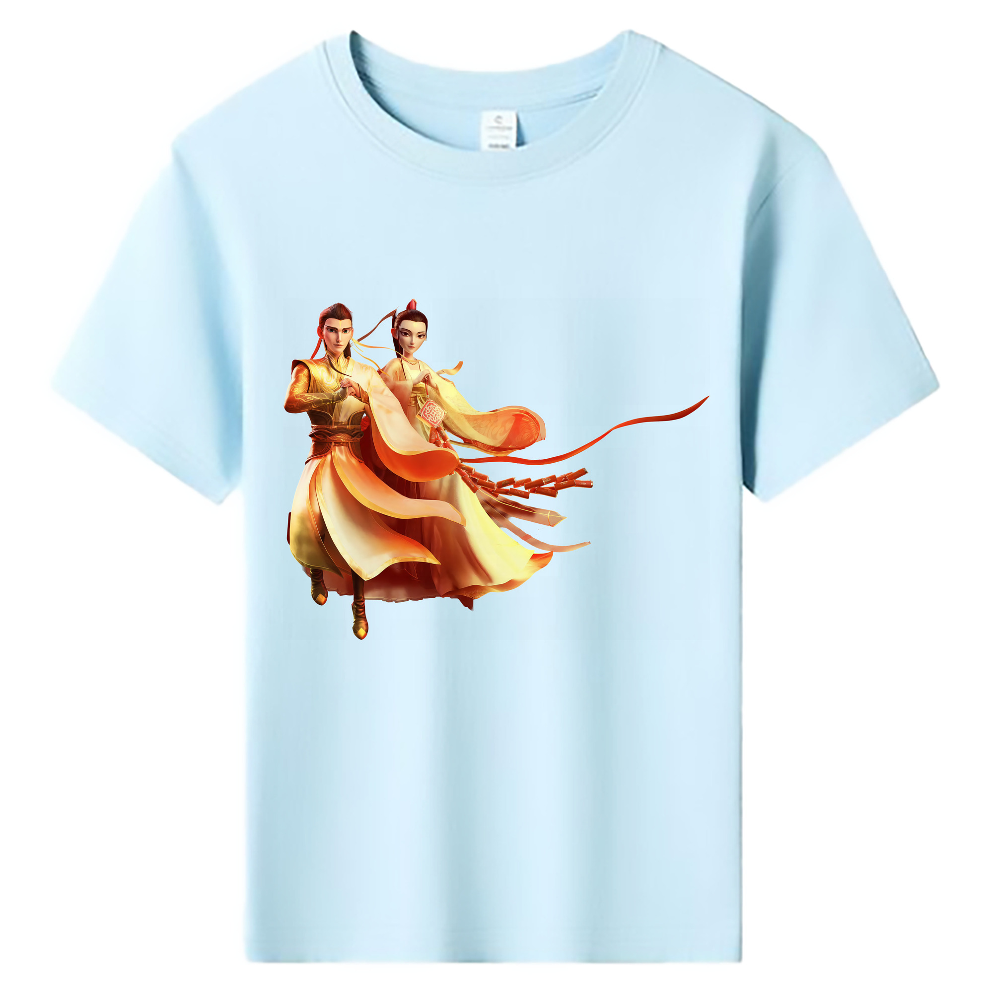 （画像用） Ne Zha 2 ナタ 魔童の大暴れ 綿100％キッズTシャツ（フロントプリント）